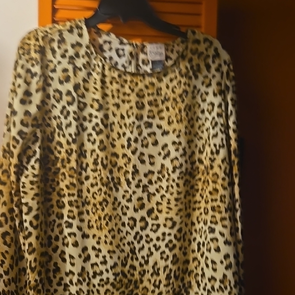Leopard Print Long Sleeve Top